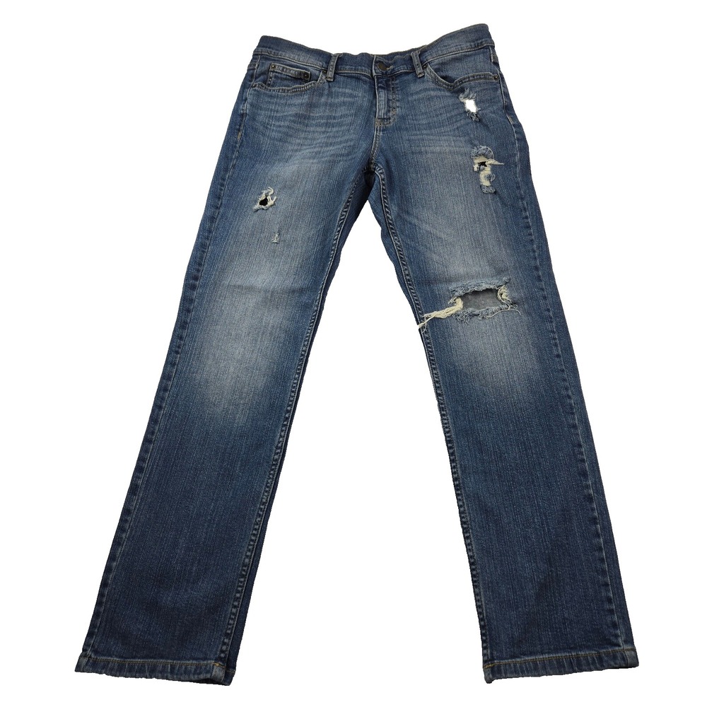 Banana Republic Size 29/8 Girlfriend Jean Stretch Distressed Denim straight leg